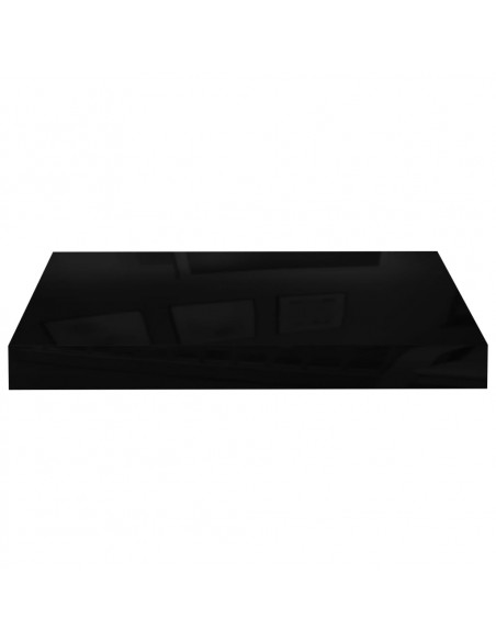 Scaffali a Parete 4 pz Nero Lucido 40x23x3,8 cm in MDF
