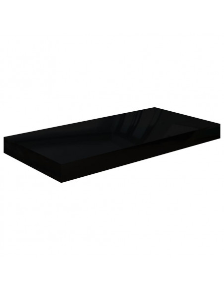 Scaffali a Parete 4 pz Nero Lucido 50x23x3,8 cm in MDF