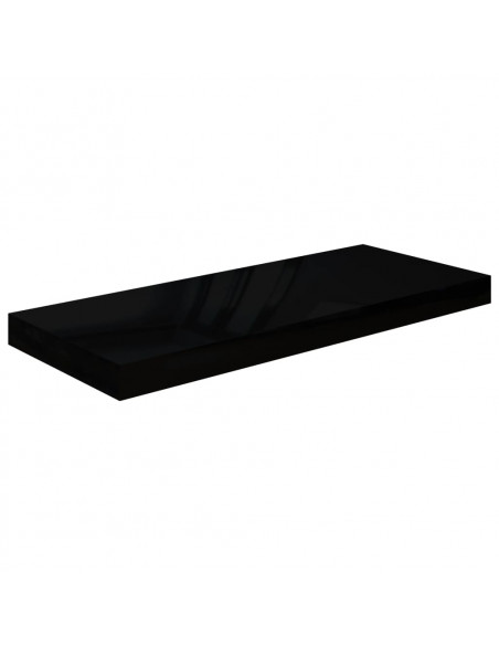 Scaffali a Parete 4 pz Nero Lucido 60x23,5x3,8 cm in MDF