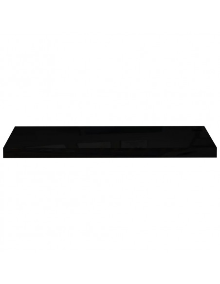 Scaffale a Parete Nero Lucido 80x23,5x3,8 cm in MDF