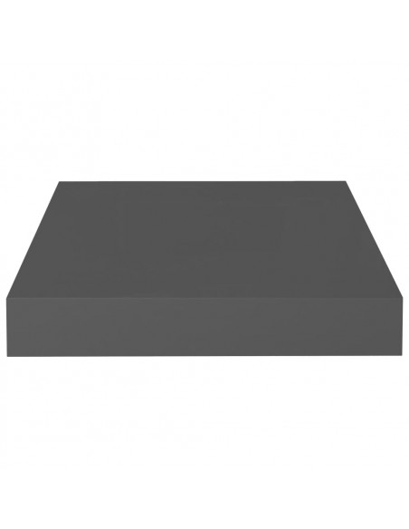 Scaffale a Parete Grigio Lucido 23x23,5x3,8 cm in MDF