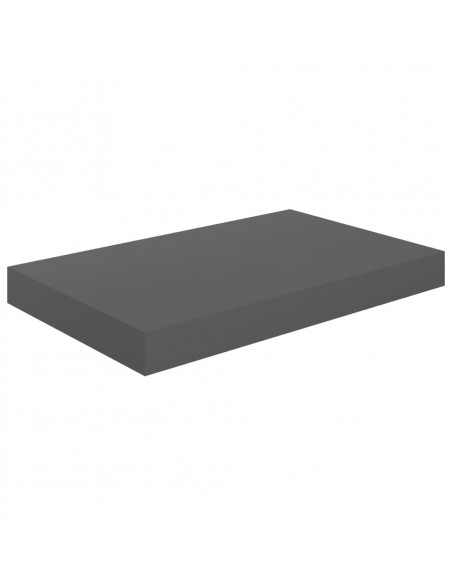 Scaffali a Parete 2 pz Grigio Lucido 40x23x3,8 cm in MDF