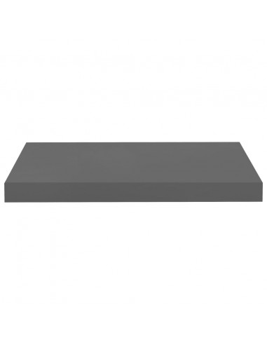 Scaffali a Parete 2 pz Grigio Lucido 50x23x3,8 cm in MDF