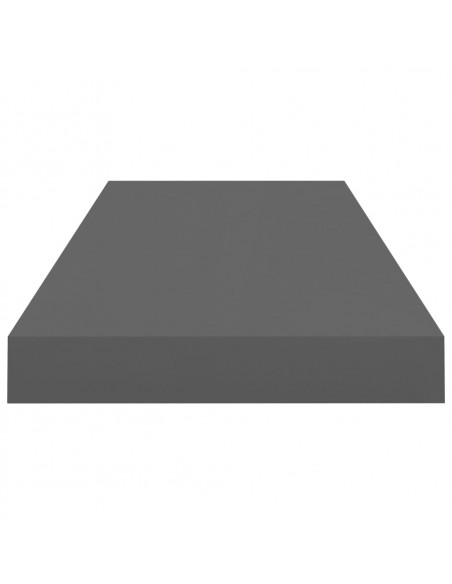 Scaffale a Parete Grigio Lucido 60x23,5x3,8 cm in MDF