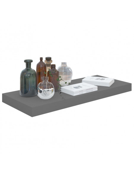 Scaffali a Parete 4 pz Grigio Lucido 60x23,5x3,8 cm in MDF