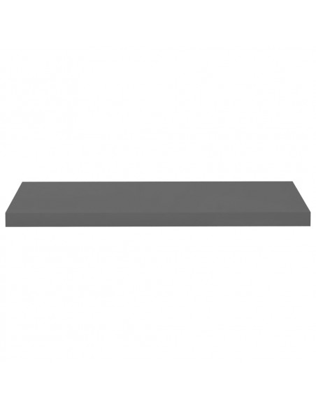 Scaffali a Parete 2 pz Grigio Lucido 80x23,5x3,8 cm in MDF
