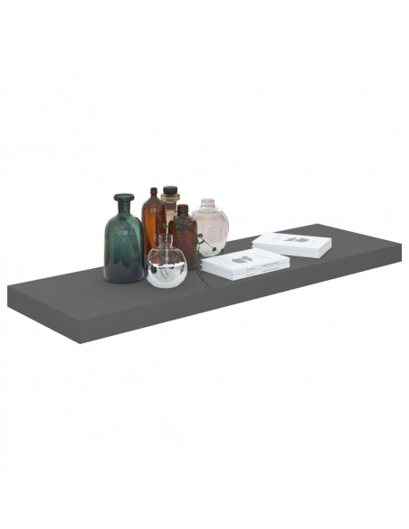 Scaffali a Parete 4 pz Grigio Lucido 80x23,5x3,8 cm in MDF