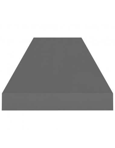Scaffale a Parete Grigio Lucido 90x23,5x3,8 cm in MDF