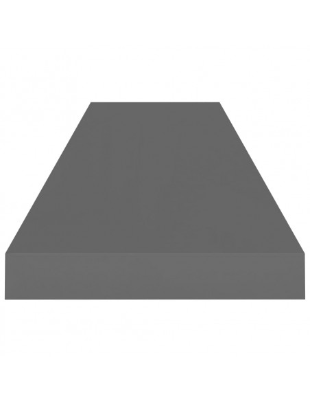Scaffale a Parete Grigio Lucido 90x23,5x3,8 cm in MDF