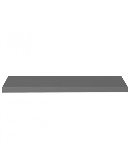 Scaffali a Parete 2 pz Grigio Lucido 90x23,5x3,8 cm in MDF