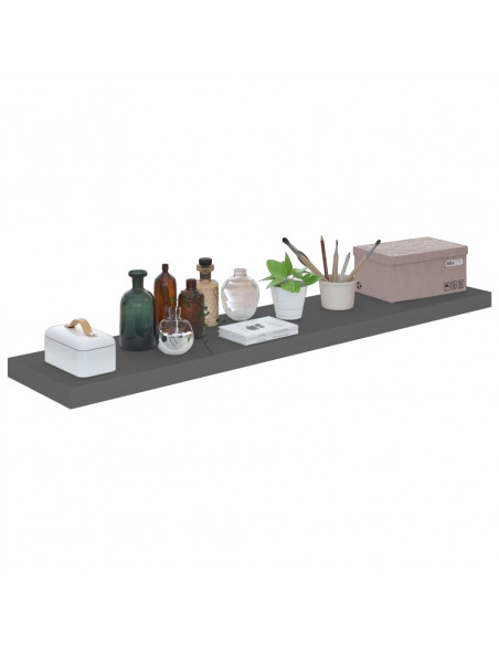 Scaffale a Parete Grigio Lucido 120x23,5x3,8 cm in MDF