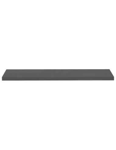 Scaffali a Parete 2 pz Grigio Lucido 120x23,5x3,8 cm in MDF