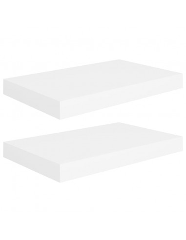Scaffali a Parete 2 pz Bianchi 40x23x3,8 cm in MDF