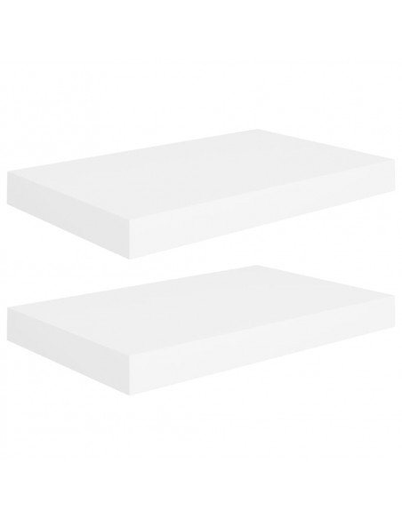 Scaffali a Parete 2 pz Bianchi 40x23x3,8 cm in MDF