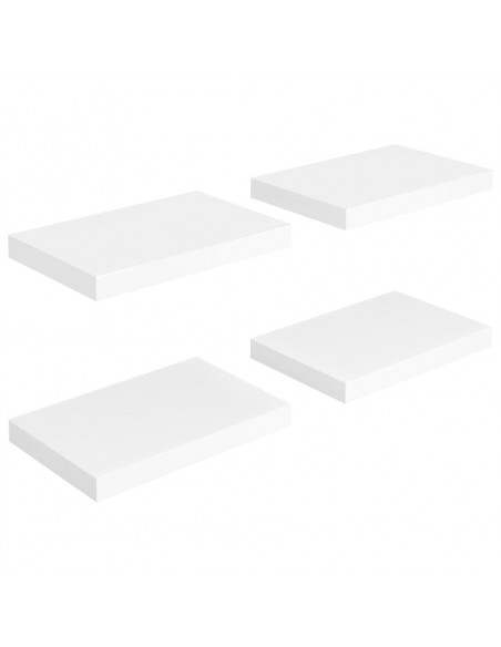 Scaffali a Parete 4 pz Bianchi 40x23x3,8 cm in MDF