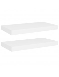 Scaffali a Parete 2 pz Bianchi 50x23x3,8 cm in MDF 2