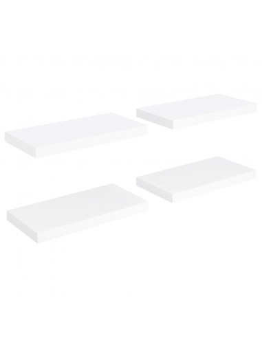 Scaffali a Parete 4 pz Bianchi 50x23x3,8 cm in MDF