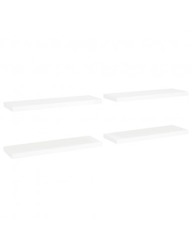 Scaffali a Parete 4 pz Bianchi 80x23,5x3,8 cm in MDF