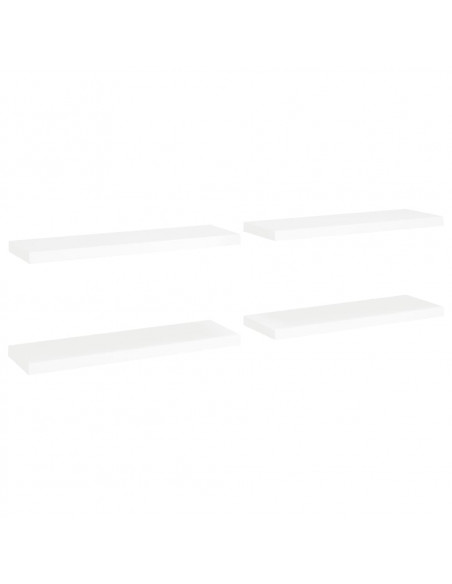 Scaffali a Parete 4 pz Bianchi 80x23,5x3,8 cm in MDF
