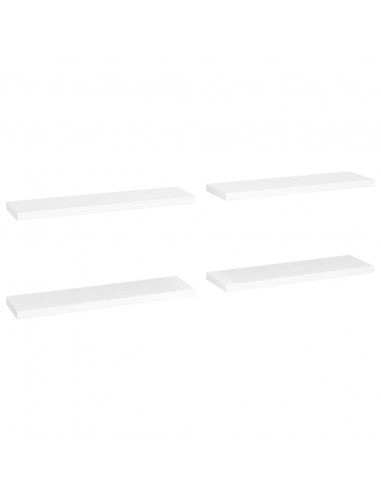 Scaffali a Parete 4 pz Bianchi 90x23,5x3,8 cm in MDF