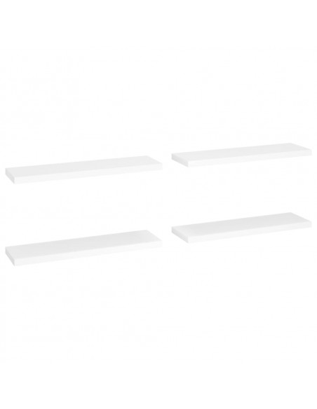 Scaffali a Parete 4 pz Bianchi 90x23,5x3,8 cm in MDF