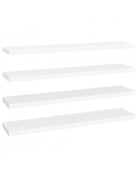 Scaffali a Parete 4 pz Bianchi 120x23,5x3,8 cm in MDF