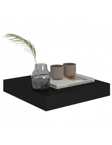 Scaffale a Parete Nero 23x23,5x3,8 cm in MDF