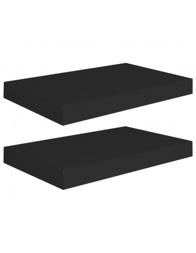 Scaffali a Parete 2 pz Neri 40x23x3,8 cm in MDF
