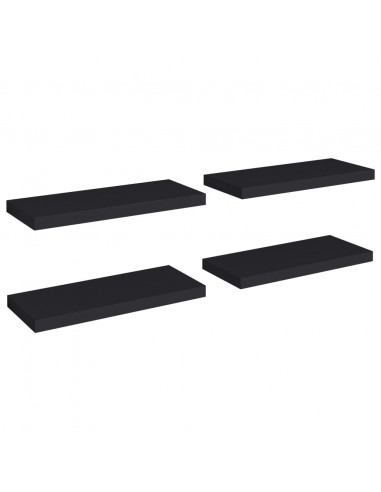 Scaffali a Parete 4 pz Neri 60x23,5x3,8 cm in MDF
