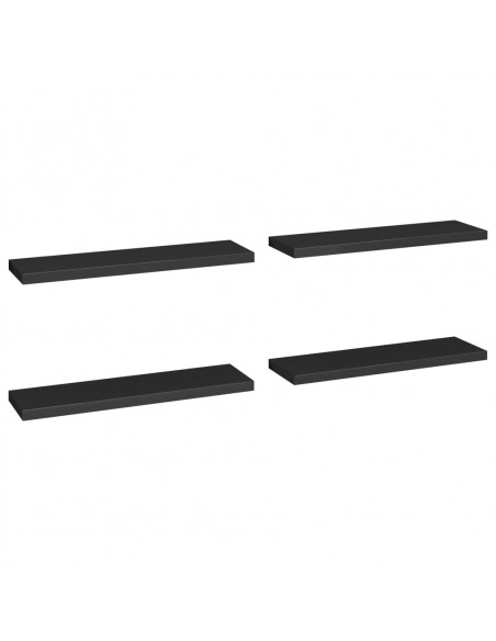 Scaffali a Parete 4 pz Neri 90x23,5x3,8 cm in MDF
