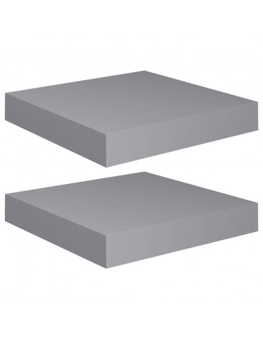 Scaffali a Parete 2 pz Grigi 23x23,5x3,8 cm in MDF