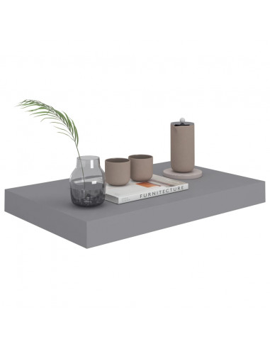 Scaffali a Parete 2 pz Grigi 40x23x3,8 cm in MDF