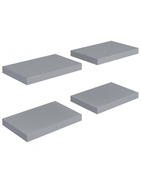 Scaffali a Parete 4 pz Grigi 40x23x3,8 cm in MDF