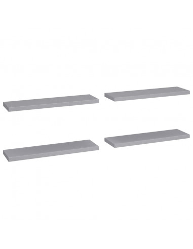 Scaffali a Parete 4 pz Grigi 90x23,5x3,8 cm in MDF