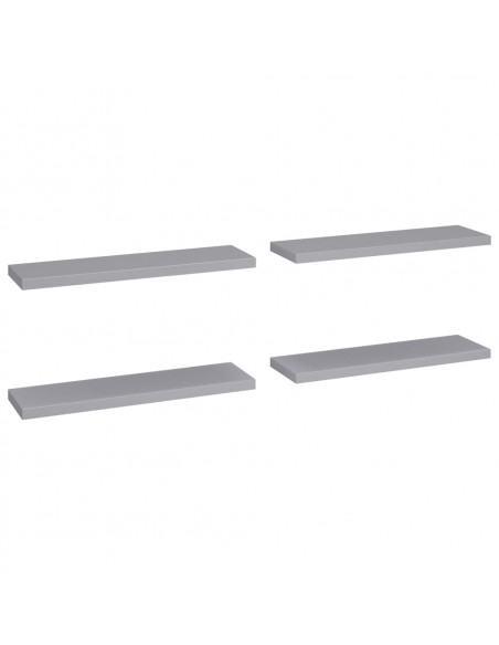 Scaffali a Parete 4 pz Grigi 90x23,5x3,8 cm in MDF