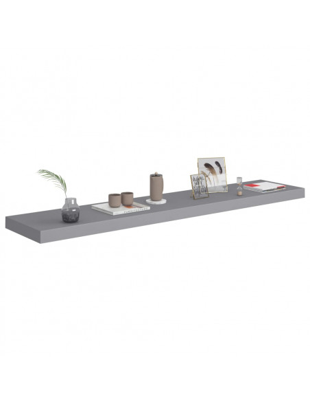 Scaffale a Parete Grigio 120x23,5x3,8 cm in MDF
