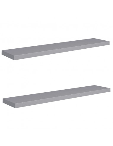 Scaffali a Parete 2 pz Grigi 120x23,5x3,8 cm in MDF