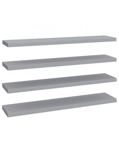 Scaffali a Parete 2 pz Grigi 120x23,5x3,8 cm in MDF