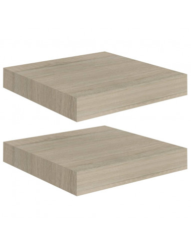 Scaffali a Parete 2 pz Rovere 23x23,5x3,8 cm in MDF