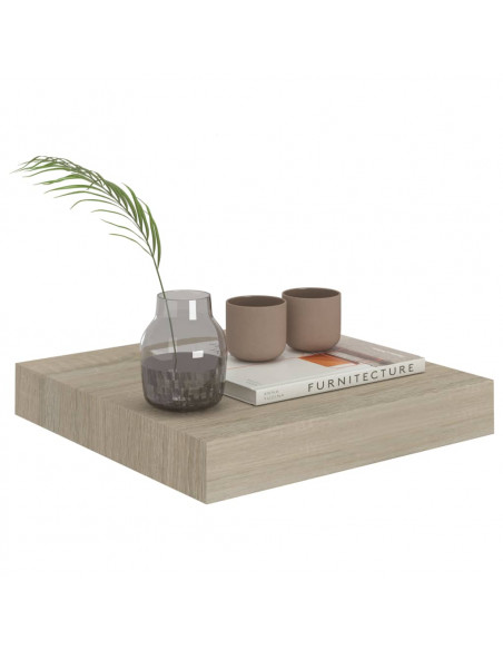 Scaffali a Parete 2 pz Rovere 23x23,5x3,8 cm in MDF