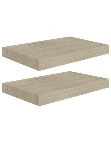 Scaffali a Parete 2 pz Rovere 40x23x3,8 cm in MDF