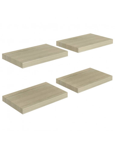 Scaffali a Parete 4 pz Rovere 40x23x3,8 cm in MDF