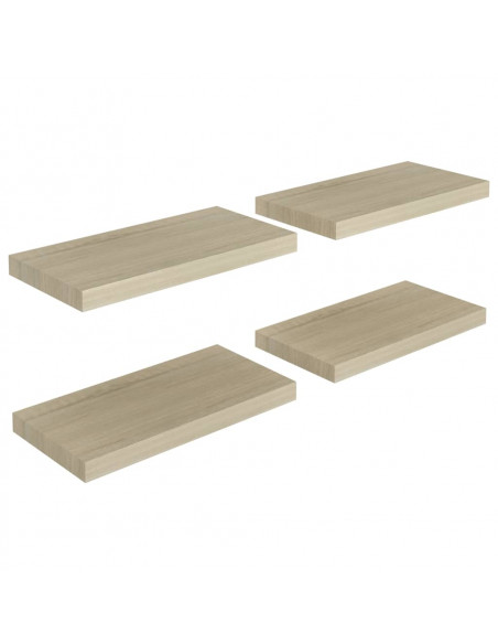 Scaffali a Parete 4 pz Rovere 50x23x3,8 cm in MDF