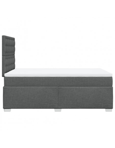 Giroletto a Molle con Materasso Grigio Scuro 120x190cm Tessuto