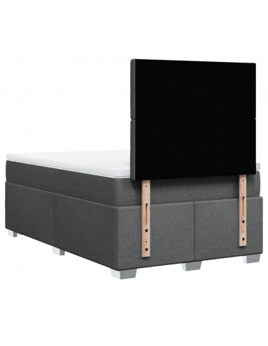 Giroletto a Molle con Materasso Grigio Scuro 120x190cm Tessuto