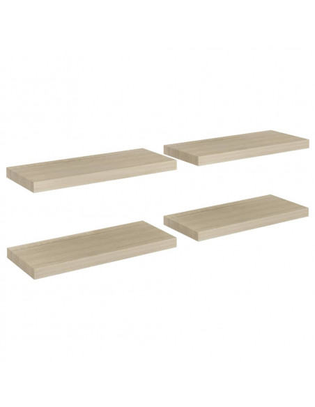 Scaffali a Parete 4 pz Rovere 60x23,5x3,8 cm in MDF