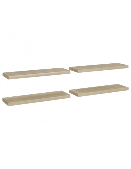 Scaffali a Parete 4 pz Rovere 80x23,5x3,8 cm in MDF
