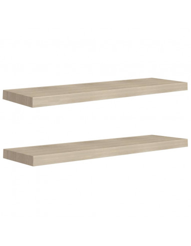 Scaffali a Parete 2 pz Rovere 90x23,5x3,8 cm in MDF
