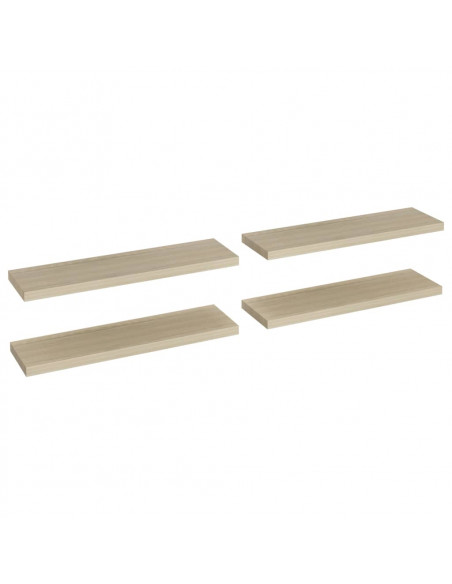 Scaffali a Parete 4 pz Rovere 90x23,5x3,8 cm in MDF