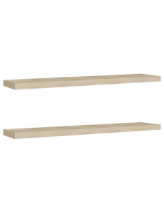 Scaffali a Parete 2 pz Rovere 120x23,5x3,8 cm in MDF 2